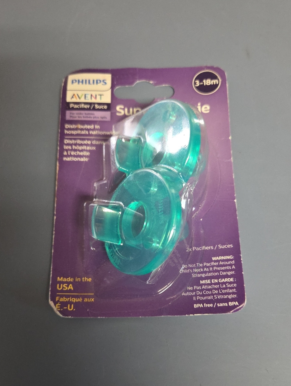 Philips AVENT Teal Baby Pacifiers (2-Pack) - 3-18 Months